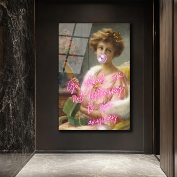 Asi Ruhlu Kadın Neon Yazılı Cam Tablo - Glazella Sanat - Glazella