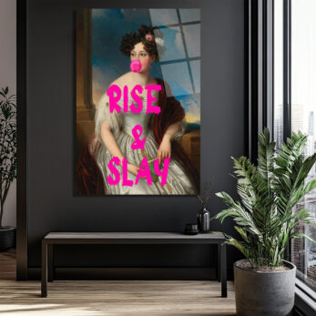 Rise & Slay Bubblegum Kraliçesi Modern Cam Tablo - Glazella