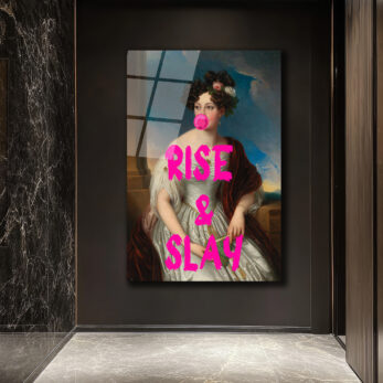 Rise & Slay Bubblegum Kraliçesi Modern Cam Tablo - Glazella