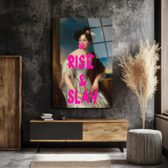 Rise & Slay Bubblegum Kraliçesi Modern Cam Tablo - Glazella