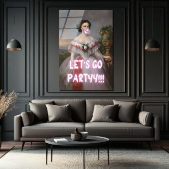 "Partiye Gidelim" Temalı Modern Klasik Cam Tablo - Glazella "Partiye Gidelim" Temalı Modern Klasik Cam Tablo - Glazella