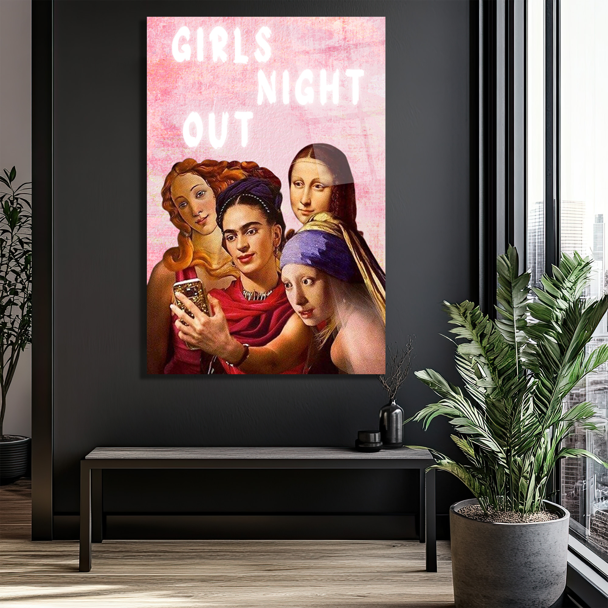 Girls Night Out: Sanat İkonları Selfie'de Cam Tablo - Glazella Girls Night Out: Sanat İkonları Selfie'de Cam Tablo - Glazella