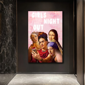 Girls Night Out: Sanat İkonları Selfie'de Cam Tablo - Glazella Girls Night Out: Sanat İkonları Selfie'de Cam Tablo - Glazella