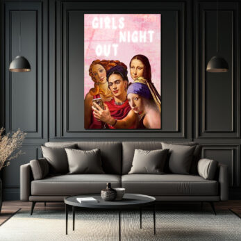 Girls Night Out: Sanat İkonları Selfie'de Cam Tablo - Glazella Girls Night Out: Sanat İkonları Selfie'de Cam Tablo - Glazella