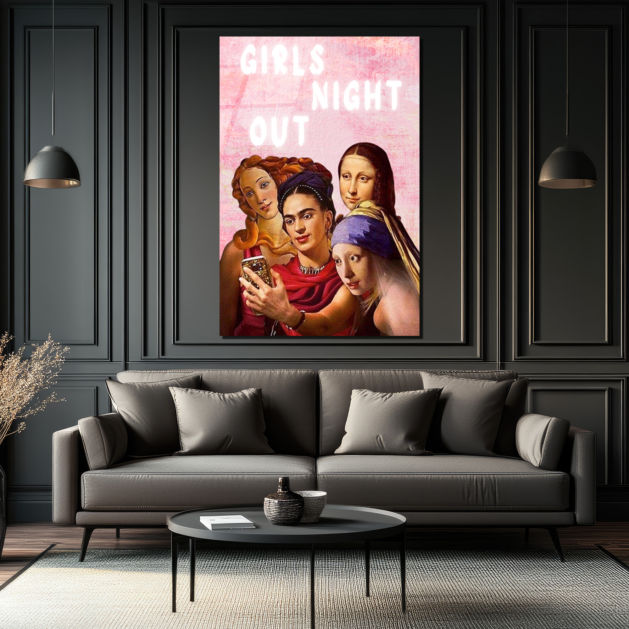 Girls Night Out: Sanat İkonları Selfie'de Cam Tablo - Glazella Girls Night Out: Sanat İkonları Selfie'de Cam Tablo - Glazella