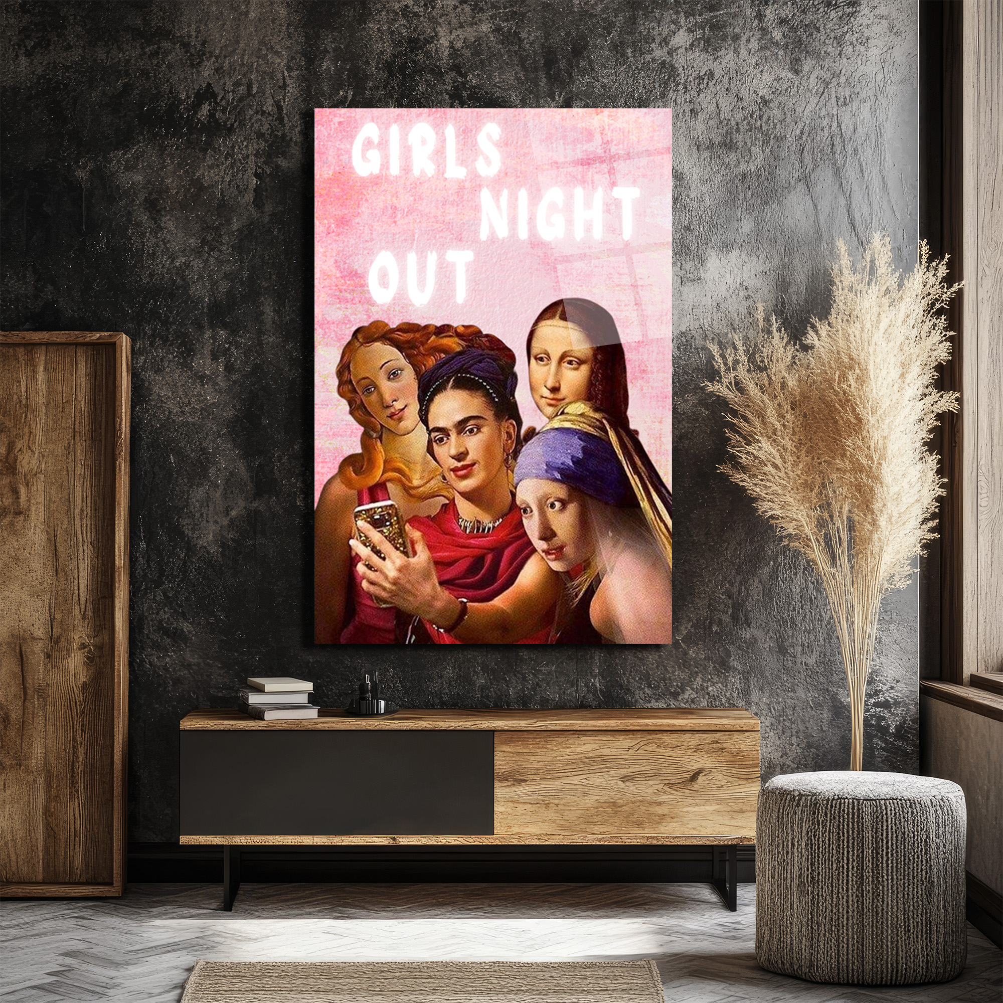 Girls Night Out: Sanat İkonları Selfie'de Cam Tablo - Glazella Girls Night Out: Sanat İkonları Selfie'de Cam Tablo - Glazella