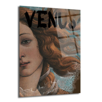 Botticelli Venüs Modern Graffiti Sanat Cam Tablo - Glazella