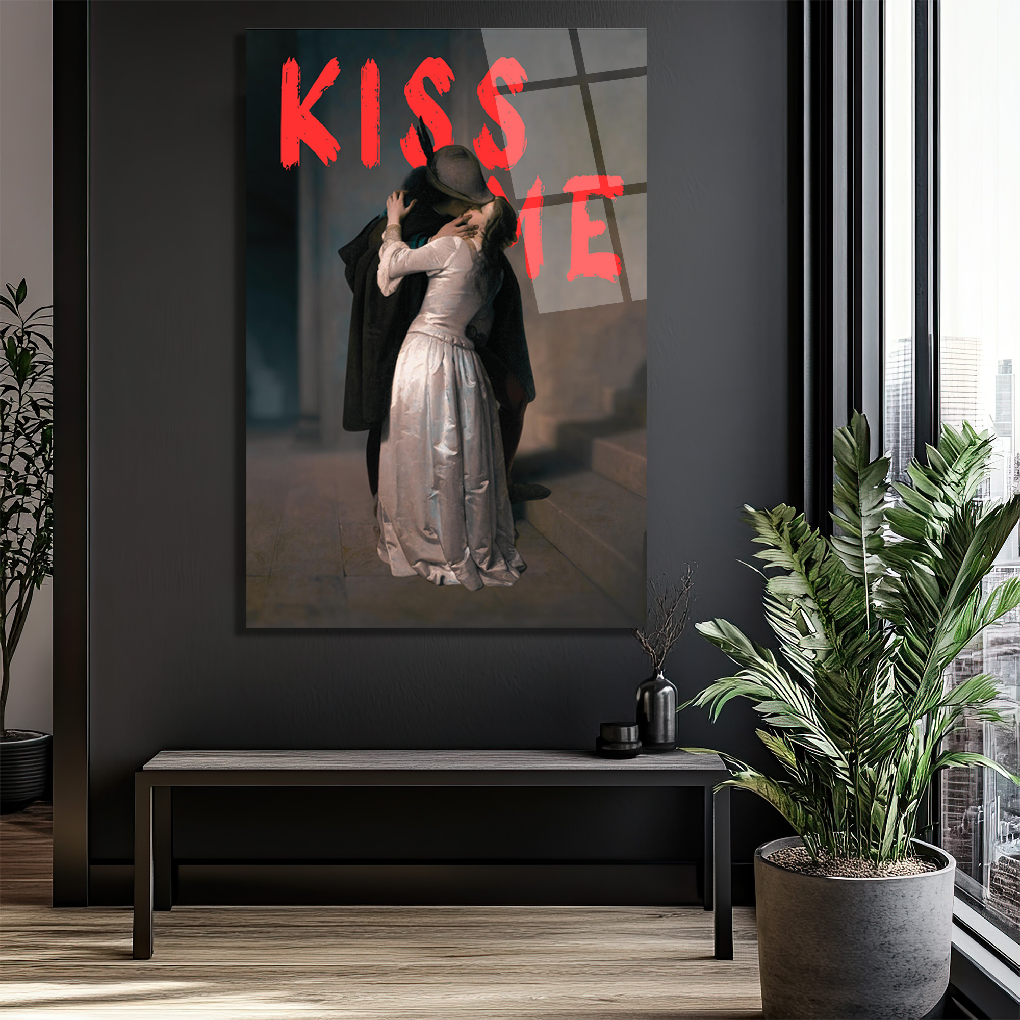 "Kiss Me" Aşkın Ritmi Cam Tablo - Glazella "Kiss Me" Aşkın Ritmi Cam Tablo - Glazella