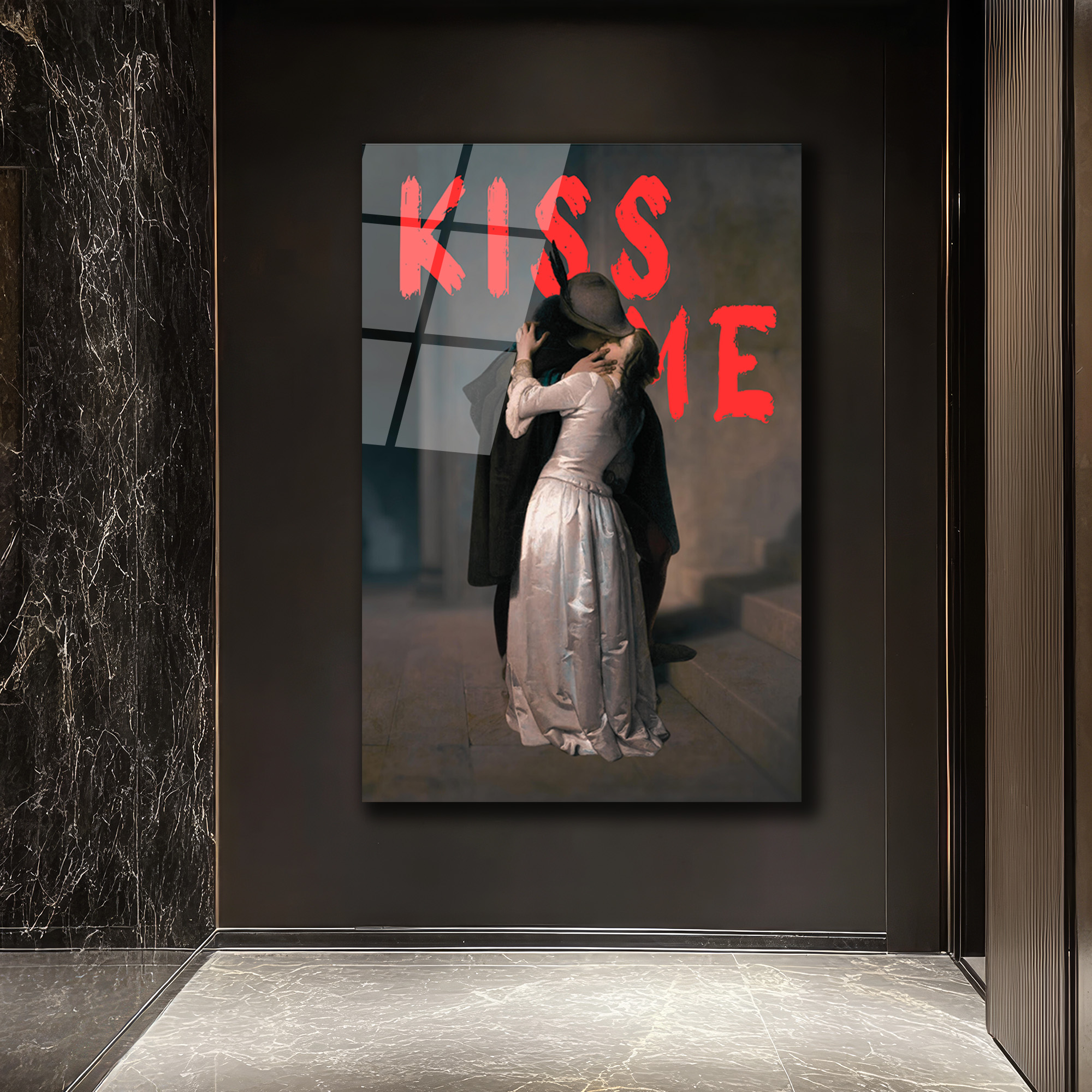 "Kiss Me" Aşkın Ritmi Cam Tablo - Glazella "Kiss Me" Aşkın Ritmi Cam Tablo - Glazella