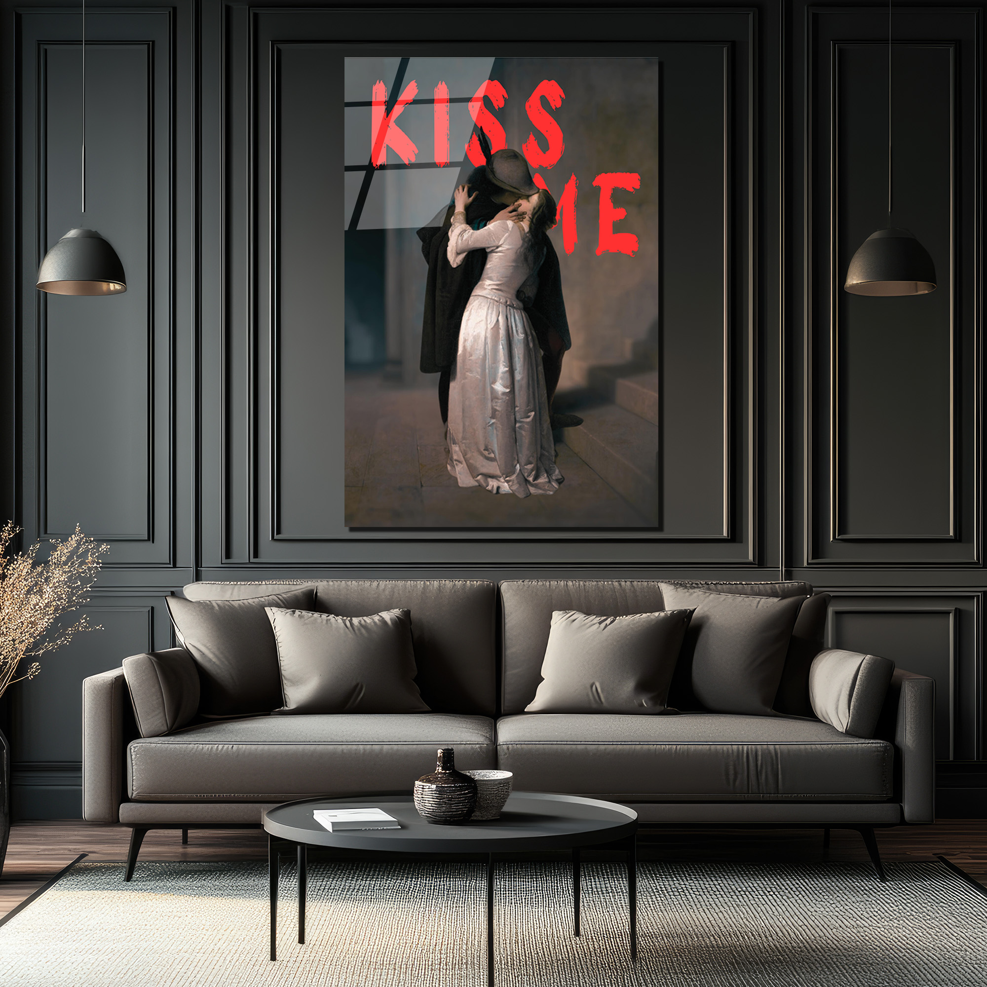 "Kiss Me" Aşkın Ritmi Cam Tablo - Glazella "Kiss Me" Aşkın Ritmi Cam Tablo - Glazella