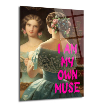 I Am My Own Muse Modern Klasik Cam Tablo - Özgüvenli Duvar Dekoru - Glazella