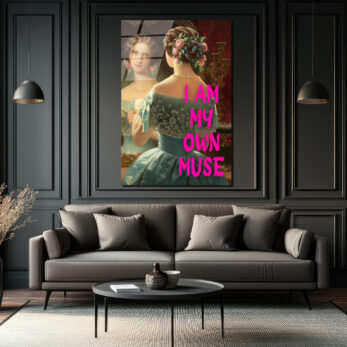 I Am My Own Muse Modern Klasik Cam Tablo - Özgüvenli Duvar Dekoru - Glazella