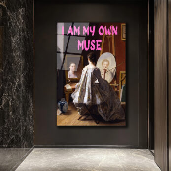 I Am My Own Muse Modern Sanat Cam Tablo - Glazella