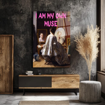 I Am My Own Muse Modern Sanat Cam Tablo - Glazella