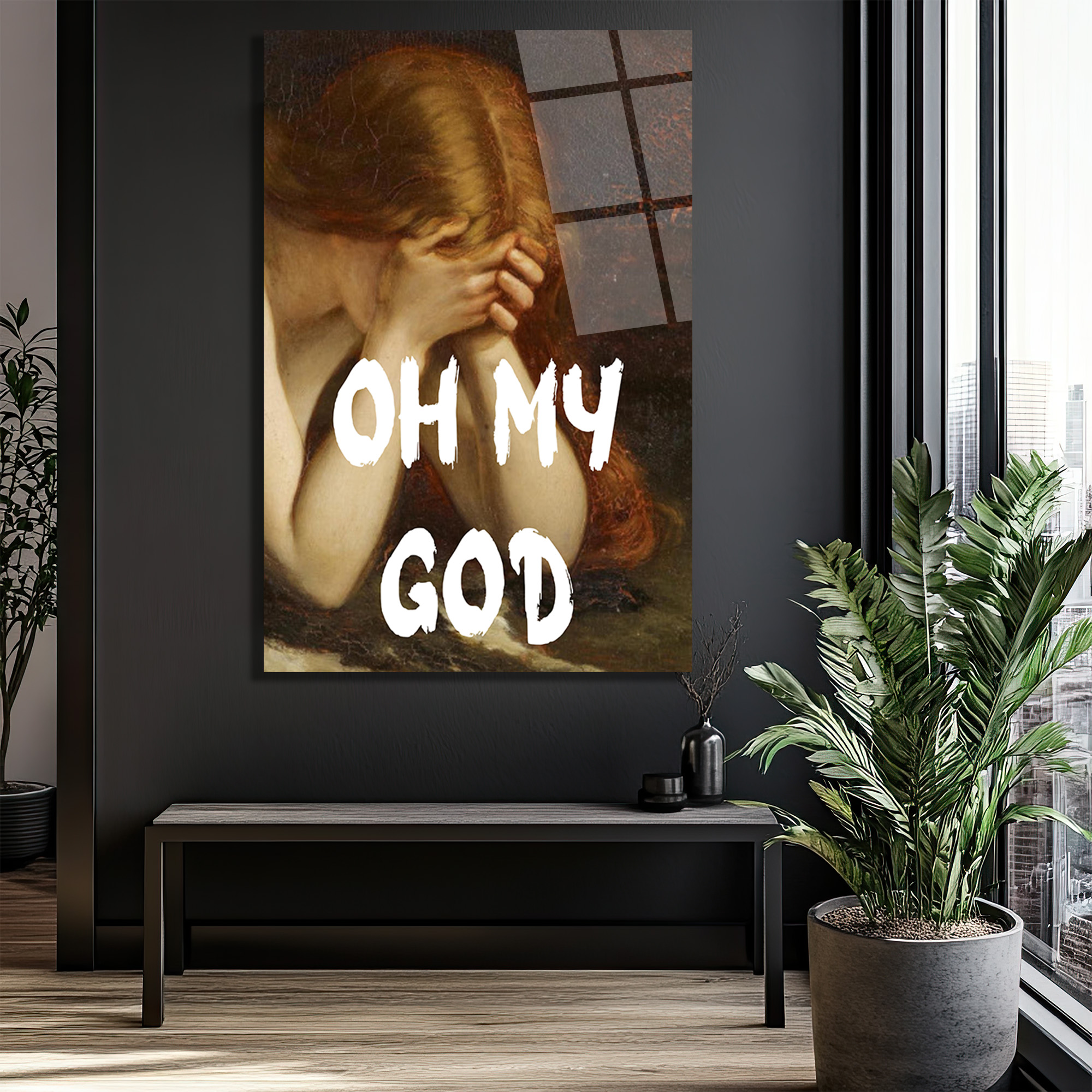 Antik Hüzün Modern Şaşkınlık: Oh My God Cam Tablo - Glazella Antik Hüzün Modern Şaşkınlık: Oh My God Cam Tablo - Glazella