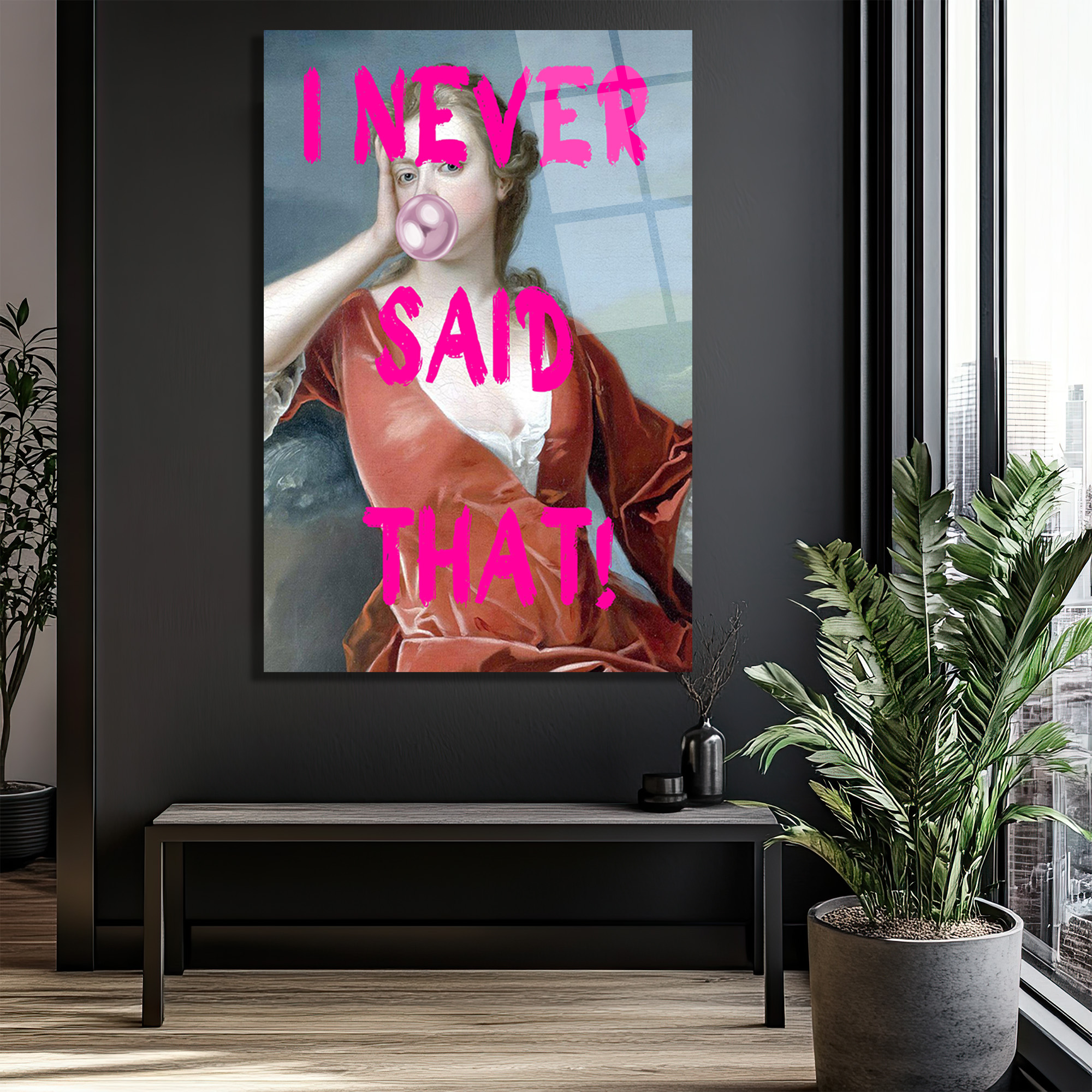 I Never Said That! Pop Art Klasik Portre Cam Tablo - Glazella I Never Said That! Pop Art Klasik Portre Cam Tablo - Glazella