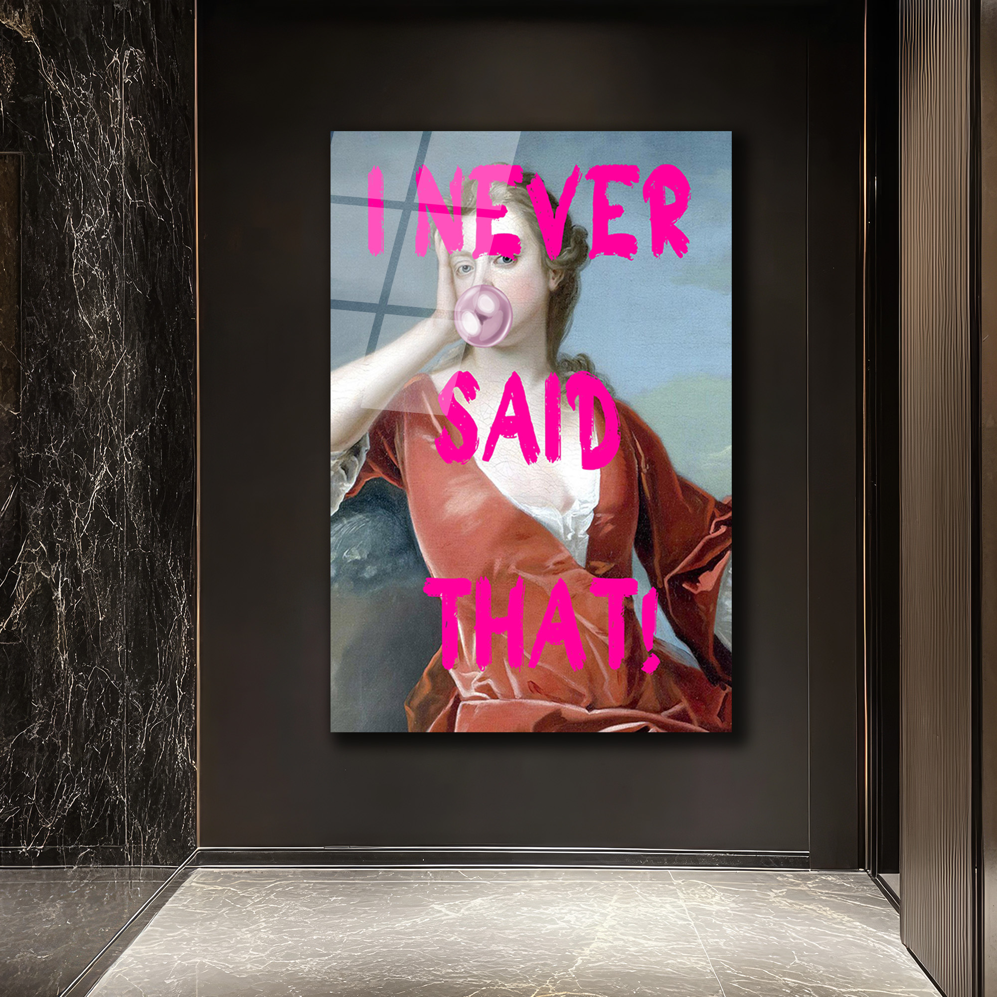I Never Said That! Pop Art Klasik Portre Cam Tablo - Glazella I Never Said That! Pop Art Klasik Portre Cam Tablo - Glazella