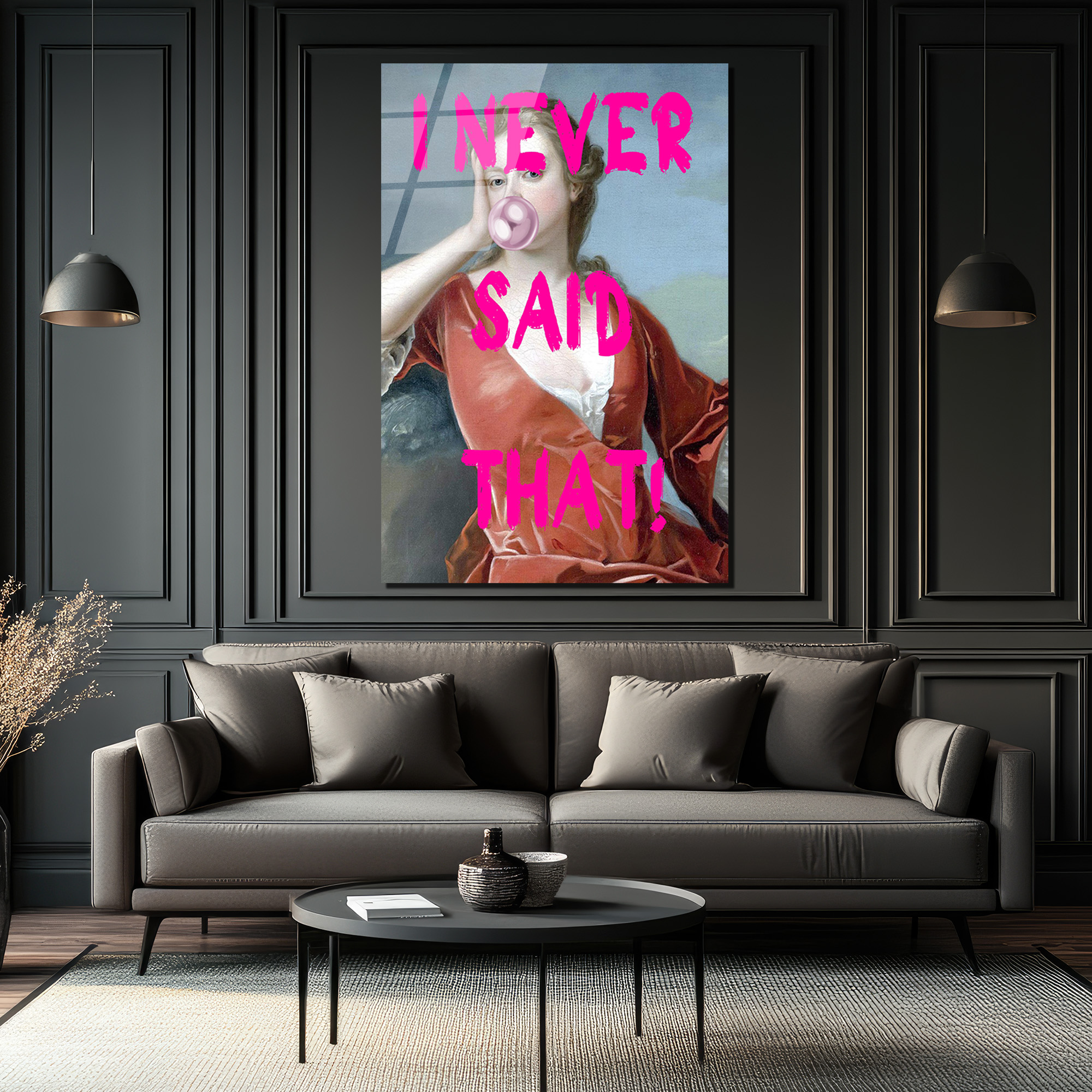 I Never Said That! Pop Art Klasik Portre Cam Tablo - Glazella I Never Said That! Pop Art Klasik Portre Cam Tablo - Glazella