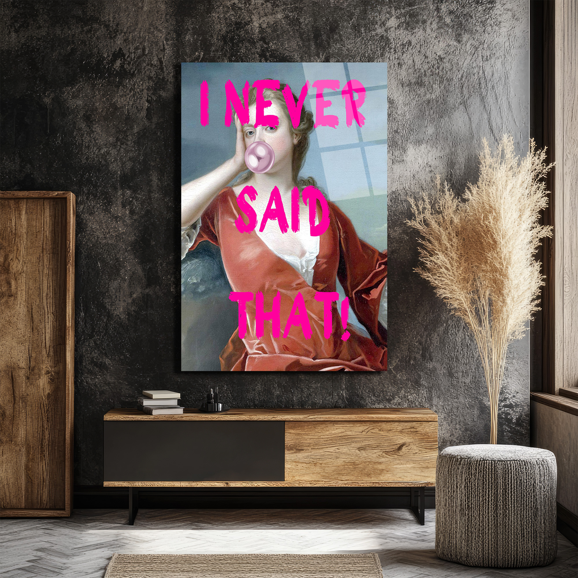 I Never Said That! Pop Art Klasik Portre Cam Tablo - Glazella I Never Said That! Pop Art Klasik Portre Cam Tablo - Glazella