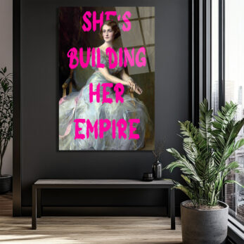 She's Building Her Empire Cam Tablo | Güçlü Kadın Sanatı - Glazella She's Building Her Empire Cam Tablo | Güçlü Kadın Sanatı - Glazella