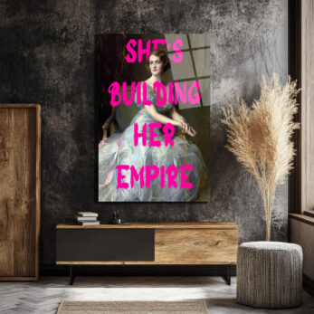 She's Building Her Empire Cam Tablo | Güçlü Kadın Sanatı - Glazella She's Building Her Empire Cam Tablo | Güçlü Kadın Sanatı - Glazella