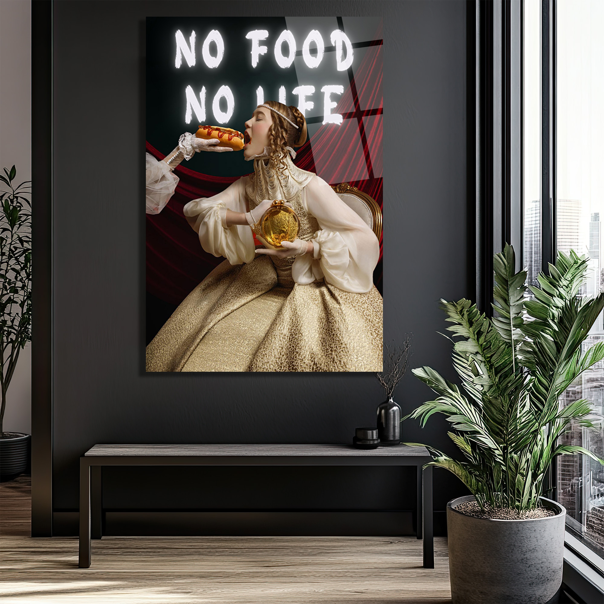 No Food No Life Cam Tablo: Barok Zarafeti ve Pop Art Dokunuşu - Glazella No Food No Life Cam Tablo: Barok Zarafeti ve Pop Art Dokunuşu - Glazella