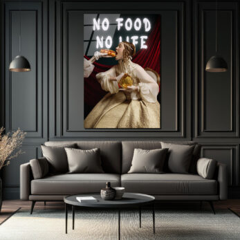 No Food No Life Cam Tablo: Barok Zarafeti ve Pop Art Dokunuşu - Glazella No Food No Life Cam Tablo: Barok Zarafeti ve Pop Art Dokunuşu - Glazella