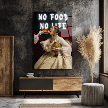 No Food No Life Cam Tablo: Barok Zarafeti ve Pop Art Dokunuşu - Glazella No Food No Life Cam Tablo: Barok Zarafeti ve Pop Art Dokunuşu - Glazella