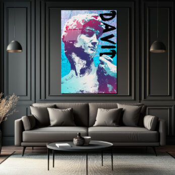 Michelangelo David Pop Art Cam Tablo - Modern Sanat Duvar Dekoru - Glazella Michelangelo David Pop Art Cam Tablo - Modern Sanat Duvar Dekoru - Glazella