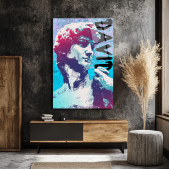 Michelangelo David Pop Art Cam Tablo - Modern Sanat Duvar Dekoru - Glazella Michelangelo David Pop Art Cam Tablo - Modern Sanat Duvar Dekoru - Glazella