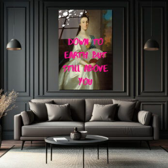 Rebel Countess: 'Down To Earth But Still Above You' Pembe Yazılı Cam Tablo - Glazella Rebel Countess: 'Down To Earth But Still Above You' Pembe Yazılı Cam Tablo - Glazella
