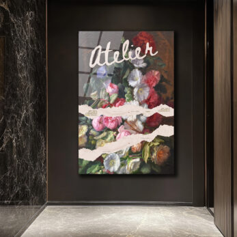 Atelier Çiçek Buketi Temalı Sanatsal Cam Tablo - Glazella Atelier Çiçek Buketi Temalı Sanatsal Cam Tablo - Glazella