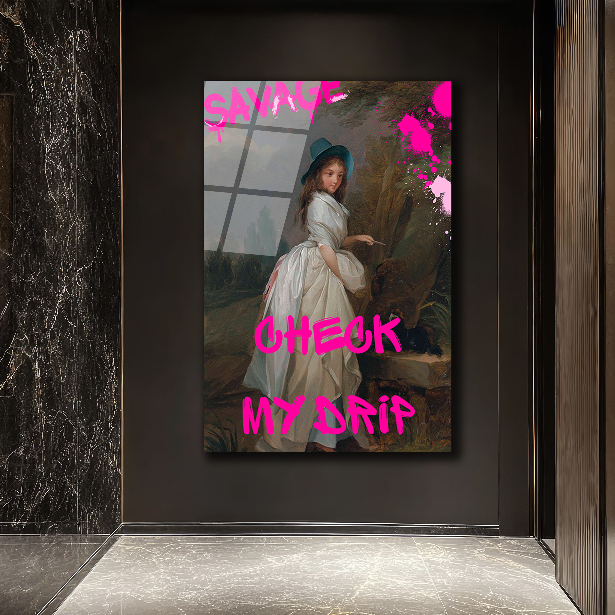 Savage Check My Drip Modern Sanat Cam Tablo - Glazella Savage Check My Drip Modern Sanat Cam Tablo - Glazella