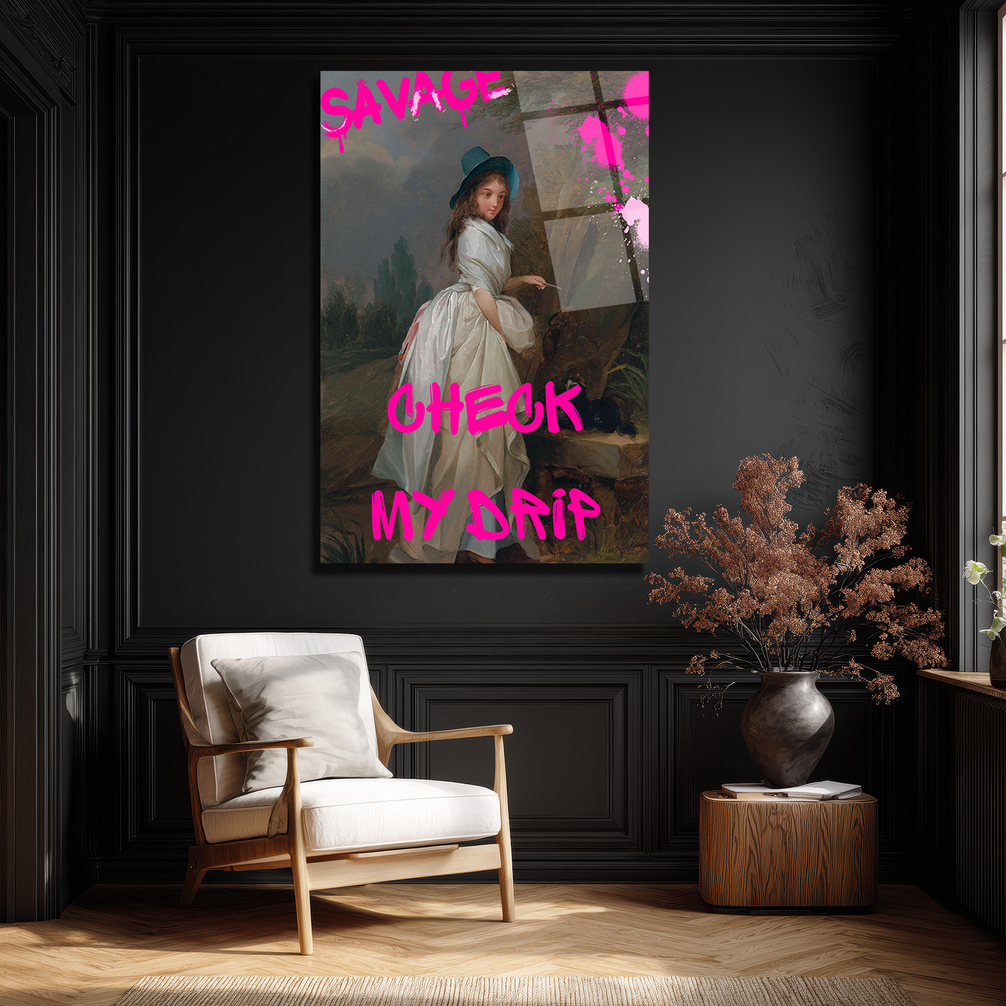 Savage Check My Drip Modern Sanat Cam Tablo - Glazella Savage Check My Drip Modern Sanat Cam Tablo - Glazella