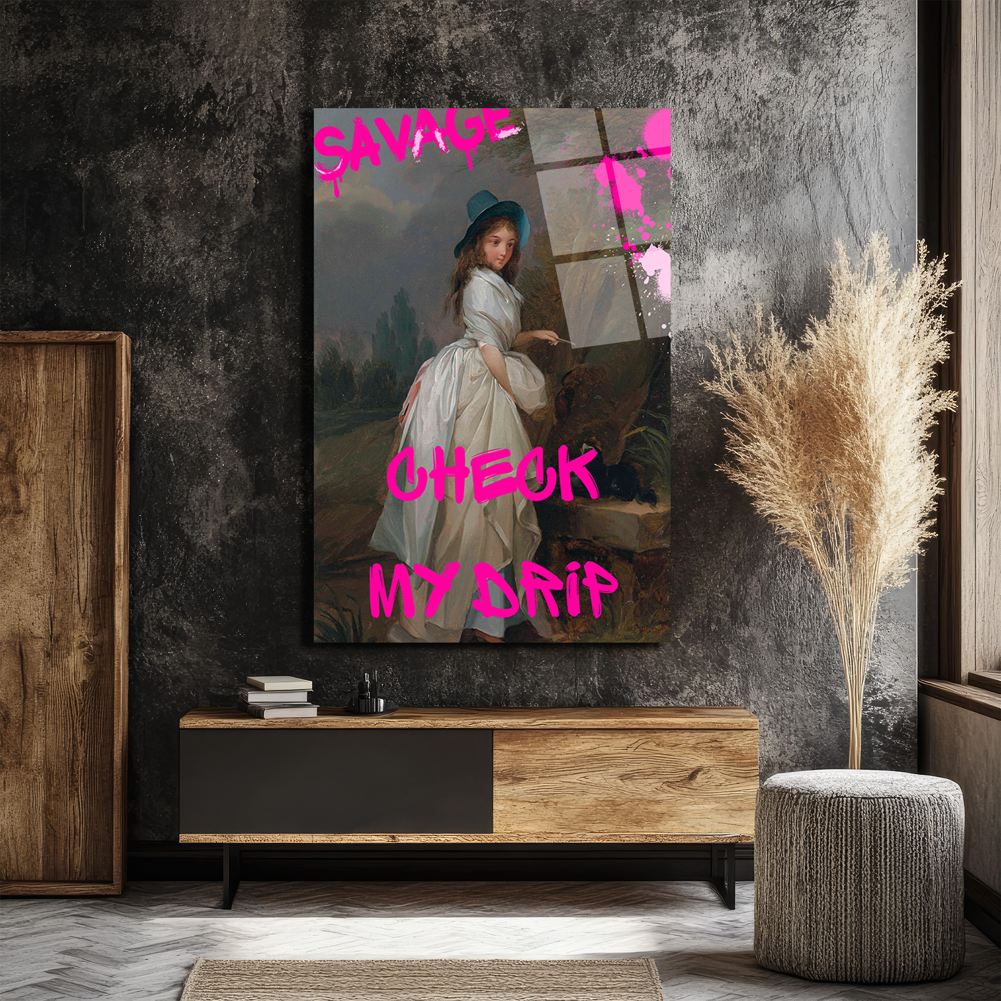 Savage Check My Drip Modern Sanat Cam Tablo - Glazella Savage Check My Drip Modern Sanat Cam Tablo - Glazella