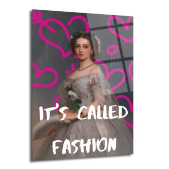 "It's Called Fashion" Graffiti Kraliçe Temalı Modern Cam Tablo - Glazella