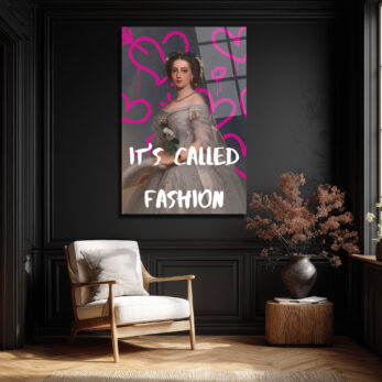 "It's Called Fashion" Graffiti Kraliçe Temalı Modern Cam Tablo - Glazella