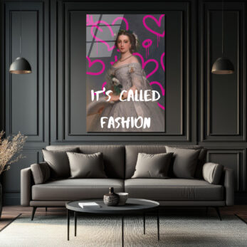 "It's Called Fashion" Graffiti Kraliçe Temalı Modern Cam Tablo - Glazella