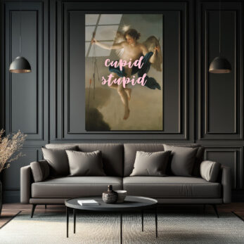 Cupid Stupid Aşk ve Mizah Temalı Cam Tablo - Glazella
