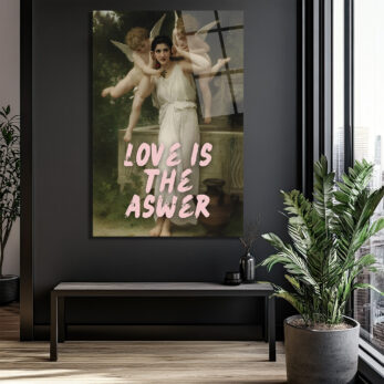Aşk Cevaptır Cam Tablo - Romantik Klasik Sanat ve Modern Mesaj - Glazella Aşk Cevaptır Cam Tablo - Romantik Klasik Sanat ve Modern Mesaj - Glazella