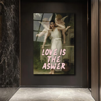 Aşk Cevaptır Cam Tablo - Romantik Klasik Sanat ve Modern Mesaj - Glazella Aşk Cevaptır Cam Tablo - Romantik Klasik Sanat ve Modern Mesaj - Glazella