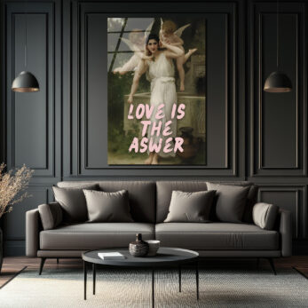 Aşk Cevaptır Cam Tablo - Romantik Klasik Sanat ve Modern Mesaj - Glazella Aşk Cevaptır Cam Tablo - Romantik Klasik Sanat ve Modern Mesaj - Glazella