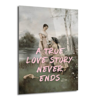 "A True Love Story Never Ends" Romantik Cam Tablo - Glazella