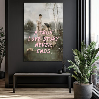 "A True Love Story Never Ends" Romantik Cam Tablo - Glazella "A True Love Story Never Ends" Romantik Cam Tablo - Glazella