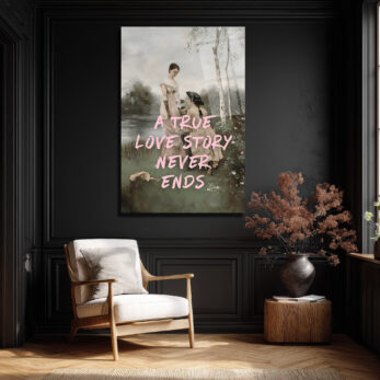 "A True Love Story Never Ends" Romantik Cam Tablo - Glazella "A True Love Story Never Ends" Romantik Cam Tablo - Glazella