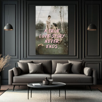 "A True Love Story Never Ends" Romantik Cam Tablo - Glazella "A True Love Story Never Ends" Romantik Cam Tablo - Glazella