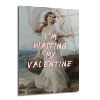Romantik Valentine Bekleyişi Cam Tablo - Aşkın Zarafeti - Glazella