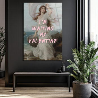 Romantik Valentine Bekleyişi Cam Tablo - Aşkın Zarafeti - Glazella