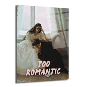 Çok Romantik Cam Tablo - Melankolik Aşkın Sanatsal Yansıması - Glazella