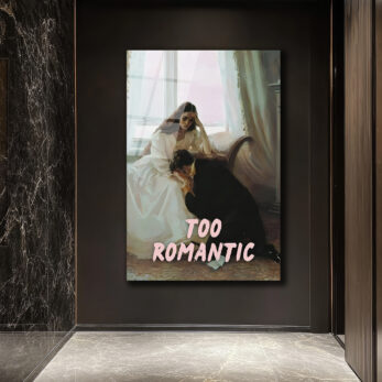 Çok Romantik Cam Tablo - Melankolik Aşkın Sanatsal Yansıması - Glazella